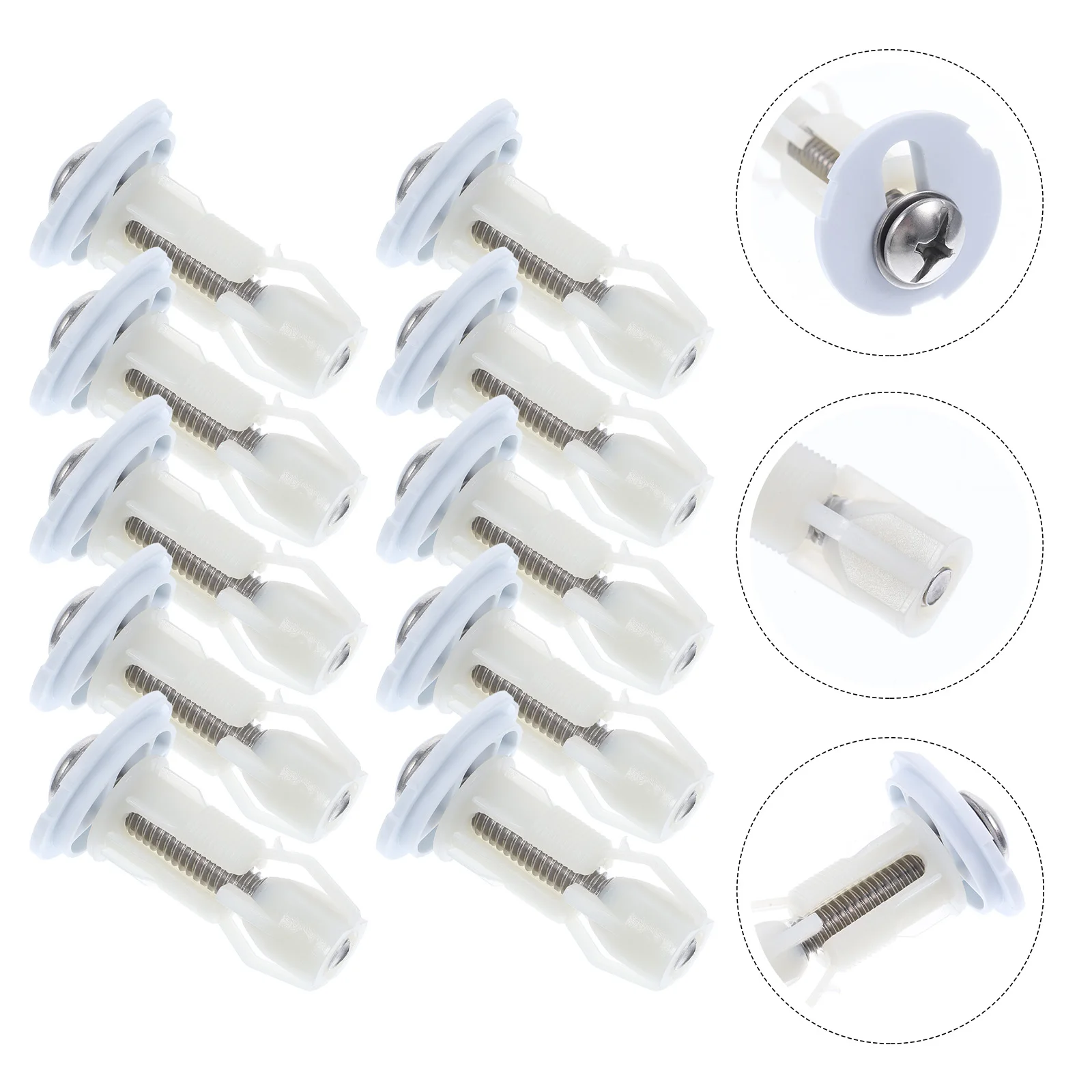

10pcs Expansion Screw Toilet Seat Universal Screws Hinges Bolts Fixing Lid Replacement Kit Fittings 304 Stainless Steel Nylon