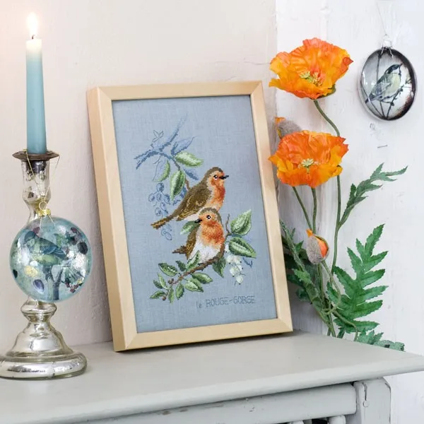 

Living Room Cross Stitch Kit Spring Branch Bird Light Blue Cotton European Style Animal Pattern Magazine Version Cool Breeze