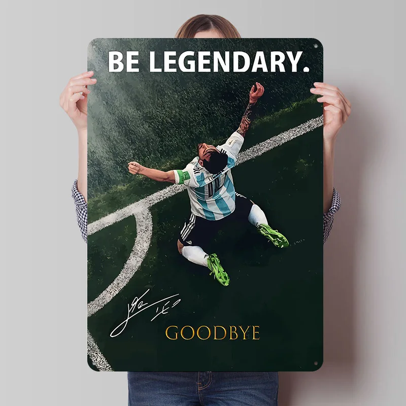 Lionel Messi: Be Legendary Decoration Home Decorations Bar Accessories Desk Decor Room Wall Art of Murals Vintage Metal Plate