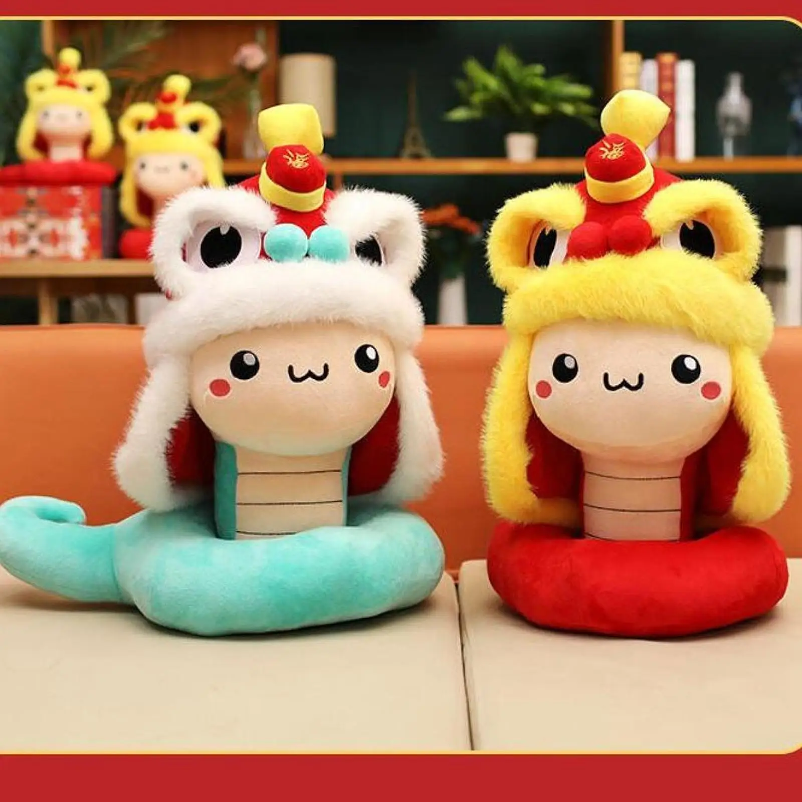 

2025 Chinese Snake Plush Toy Stuffed Snake Plush Doll for Parties Restaurant
