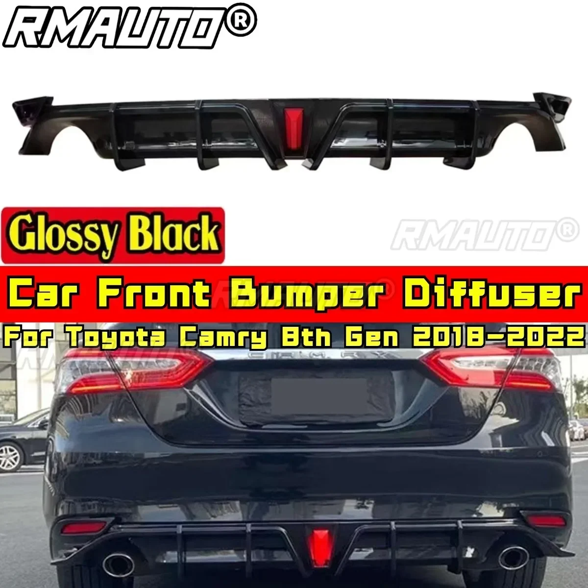 

For Toyota Camry 8th Gen 2018-2022 Body Kit Rear Bumper Splitter Rear Bumper Spoiler Guard Diffuser Car Accessories