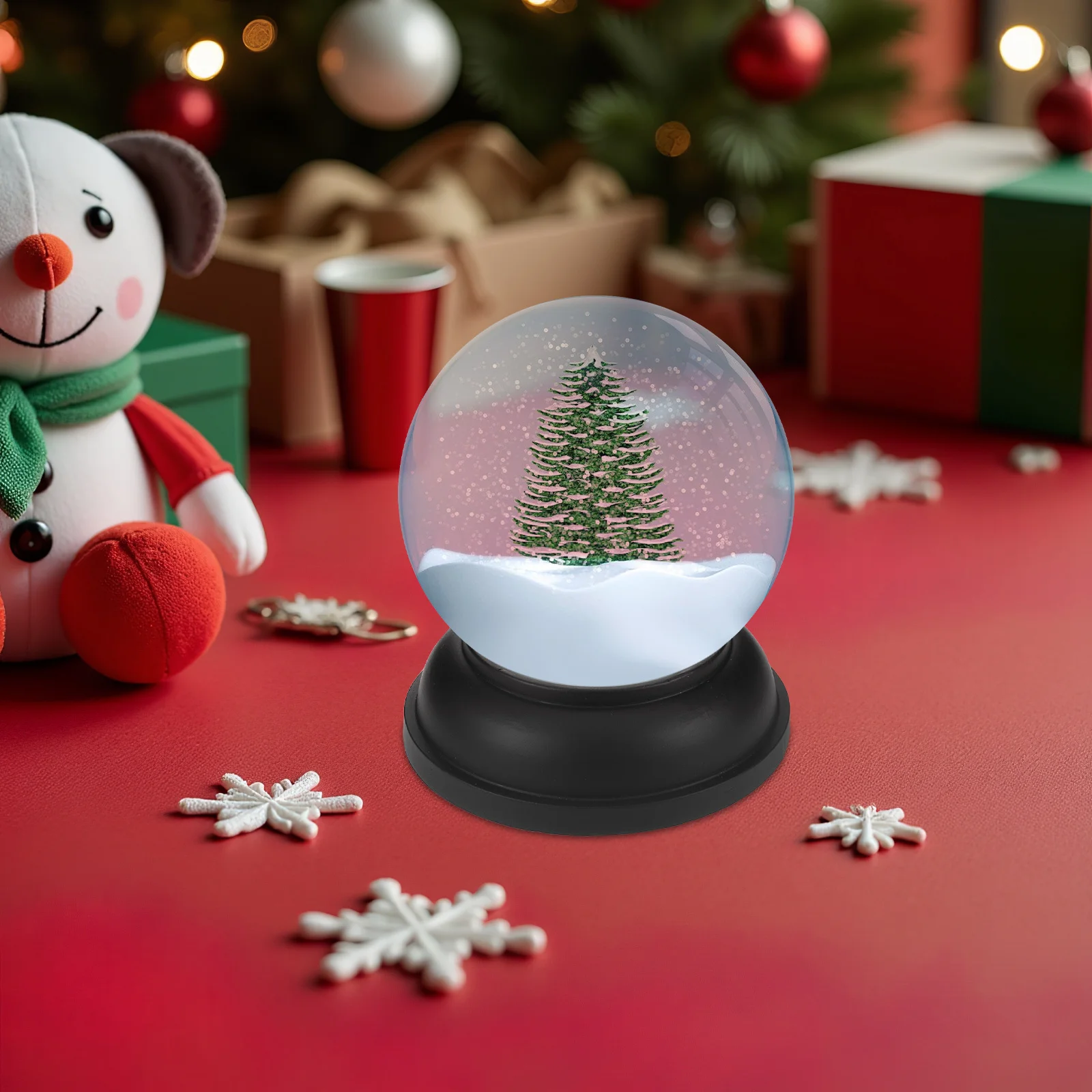 

Clear Glass DIY Snow Globe Kit Thickened Dome Resin Base Build Your Own Snow Globe for Holiday Crafts Wedding Decorations