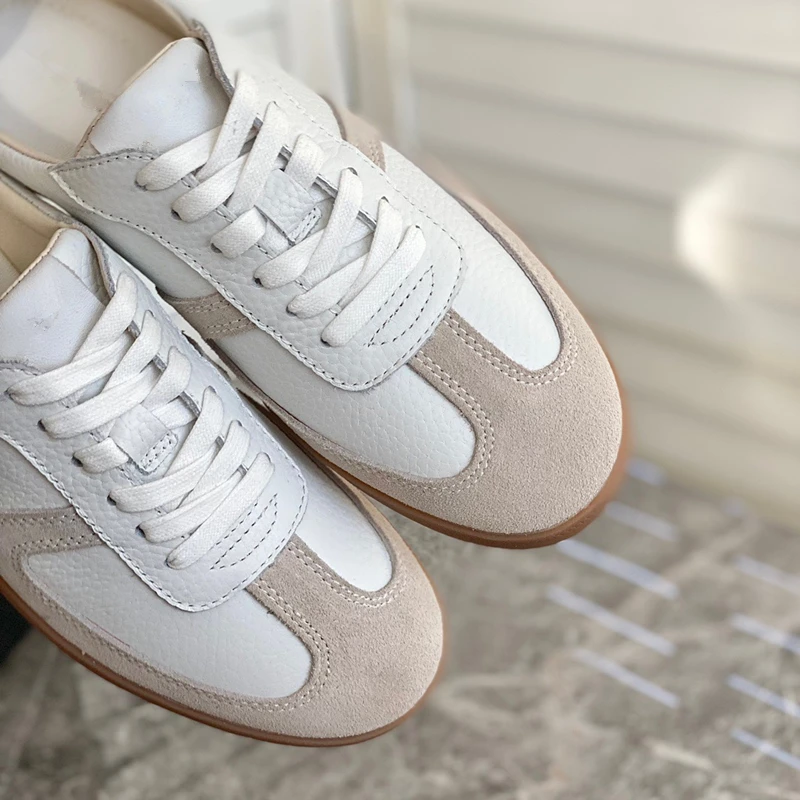 Withered Fashion Comfortable Breathable Vintage Sneakers Woman Colorblock Trainers Shoes Vulcanized Shoes Women Genuine Leather