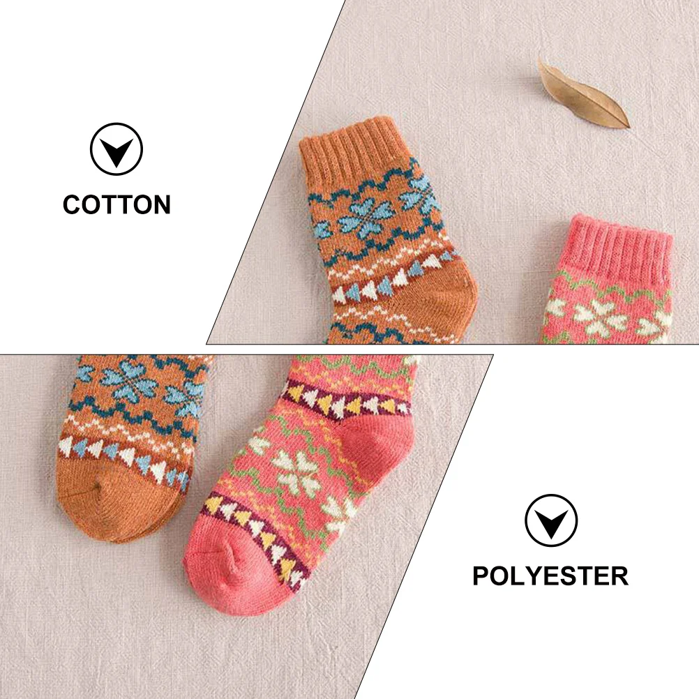 

Женские носки, шерстяные носки до середины икры в национальном стиле, теплые зимние винтажные дизайнерские носки из смеси хлопка для холодной погоды, Рождественский подарок