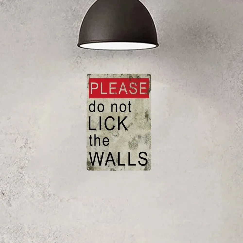 

LICKWITEDGE "Don't Lick Walls Sign" | Decor for Bathrooms, Cafes, Pranksters & Wit Gifts