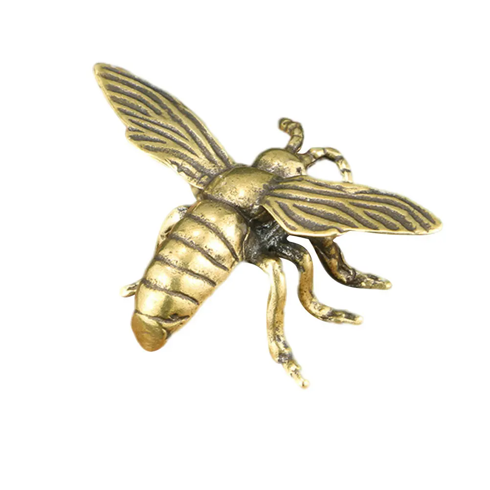 

Mini Honeybee Brass Ornament Retro Gold Animal Craft Desktop Decoration Creative for Room Car Table Cabinet