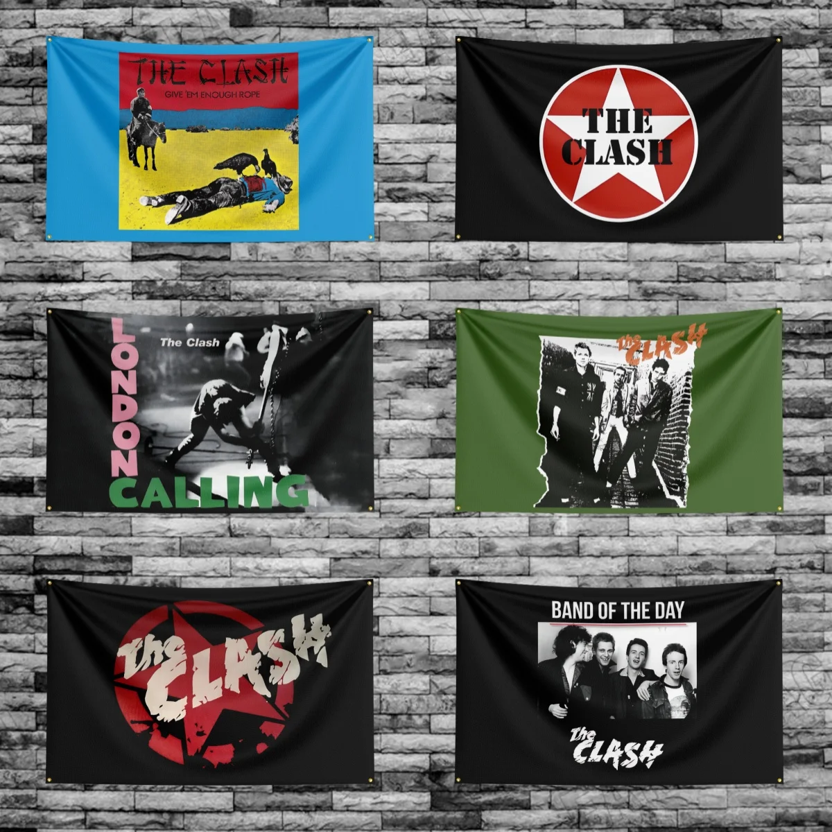 3x5 Ft T-The-C-ClashS Band Flag Polyester Digital Printing Banner for Garage Wall Art Out Door Decoration With Brass Grommets