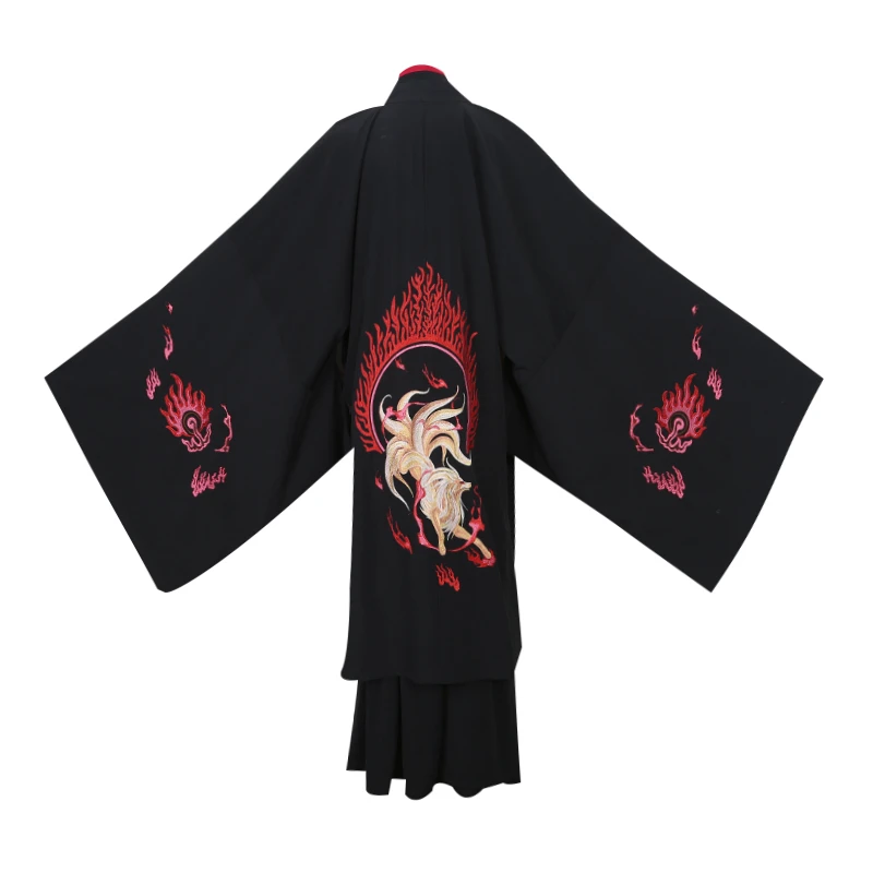 Plus Size 5XL Ancient Chinese Hanfu Men Halloween Cosplay Costume Party Dress Hanfu Black&Red Outfit For Men