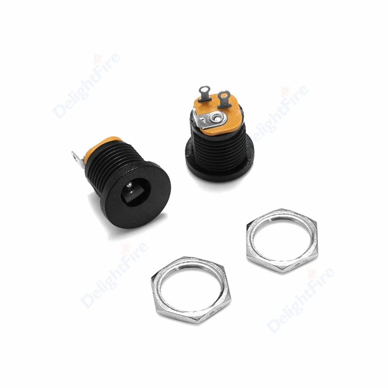 10pcs DC Power Connector 5.5 2.1mm Jack Plug Panel Mount Soldering Barrel 2pin 3pin 12V DC Connectors Set 3A Electrical Sockets