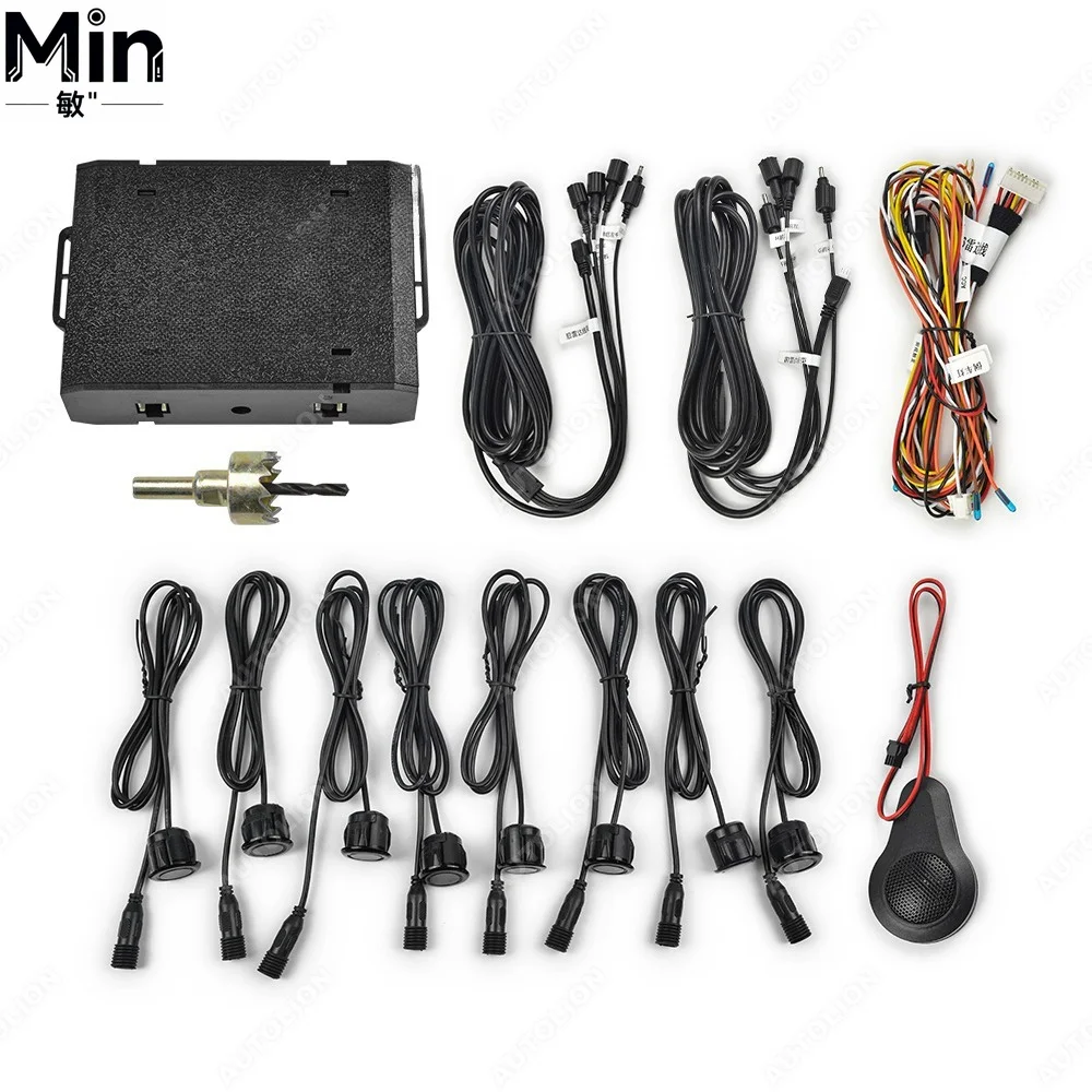 Android Smart Parking Detection System 8 Sensors DC 12V IP68 Waterproof Reversing Assist for Car Truck