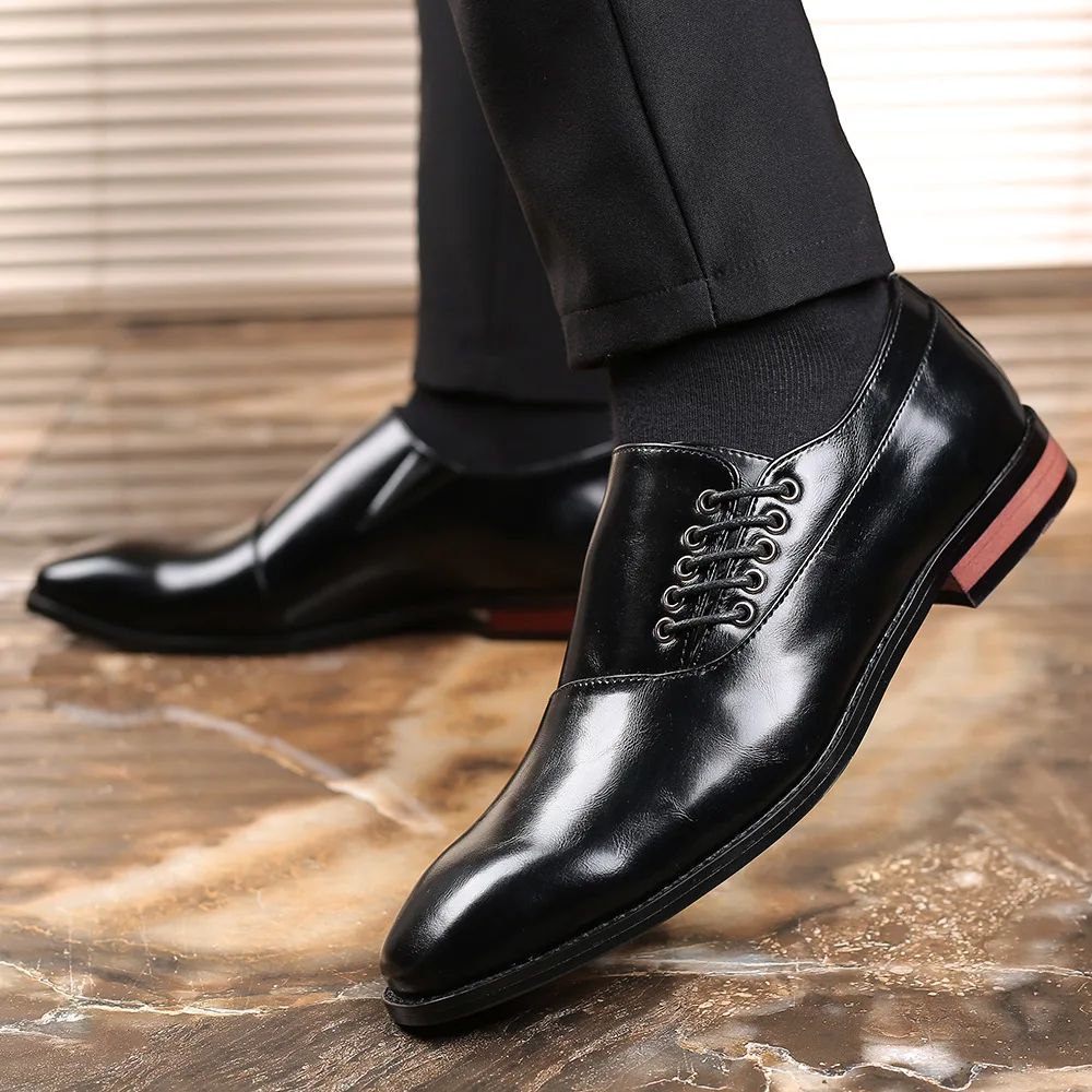 

Men's Dress Shoes New Pu Leather Fashion Shoe for Mens Large Size Business Formal Casual Shoes Slip on Wedding Men Shoes Zapatos