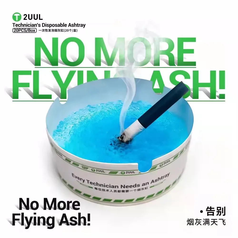 2UUL AS01 20PCS/Box Technician's Disposable Ashtray Cigarette Absorber Home Hotel Bars Smoking Accessories Remove Odor Ash Tray
