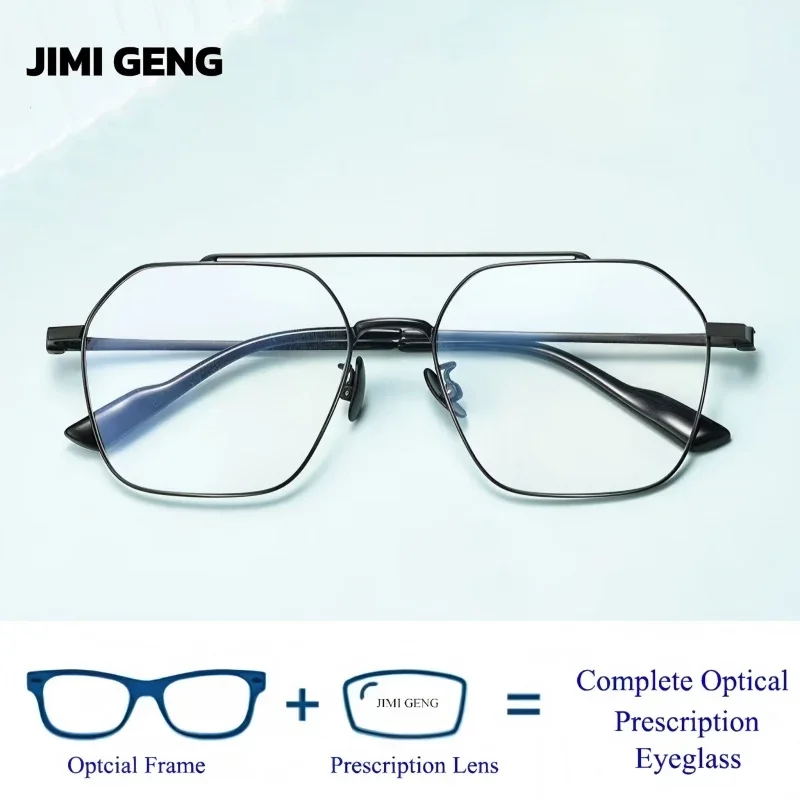 

Fashion Pilot Glasses Light Sensing Color Changing Glasses Pure Titanium Myopia Glasses Reading Anti Blue Light Glasses