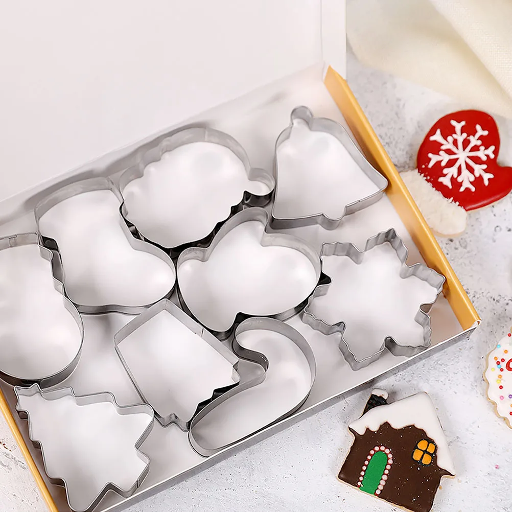 

9 Pcs Biscuit Mold Baking Moulds Cookies Molds for Making Christmas Stainless Steel Cartoon Child Biscuits