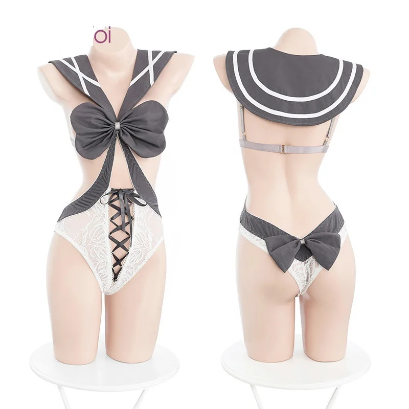 ขายส่งผู้หญิงเซ็กซี่ Big Bow Roleplay นักเรียนชุดชั้นในชุดชั้นในผู้ใหญ่ Lady Lace ดูผ่านบอดี้สูทร้อนเปิด Crotch เครื่องแต่งกาย