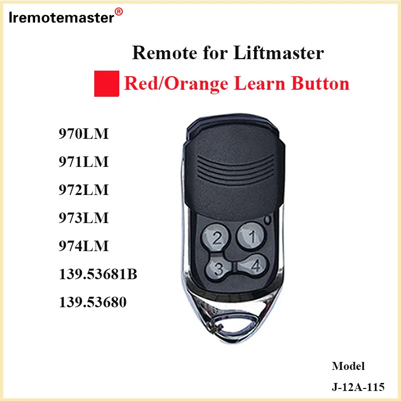 

For Liftmaster 971LM 972LM 973LM 974LM Garage Door Remote Control Transmitter Garage Door Opener 390MHz Red Learn Button