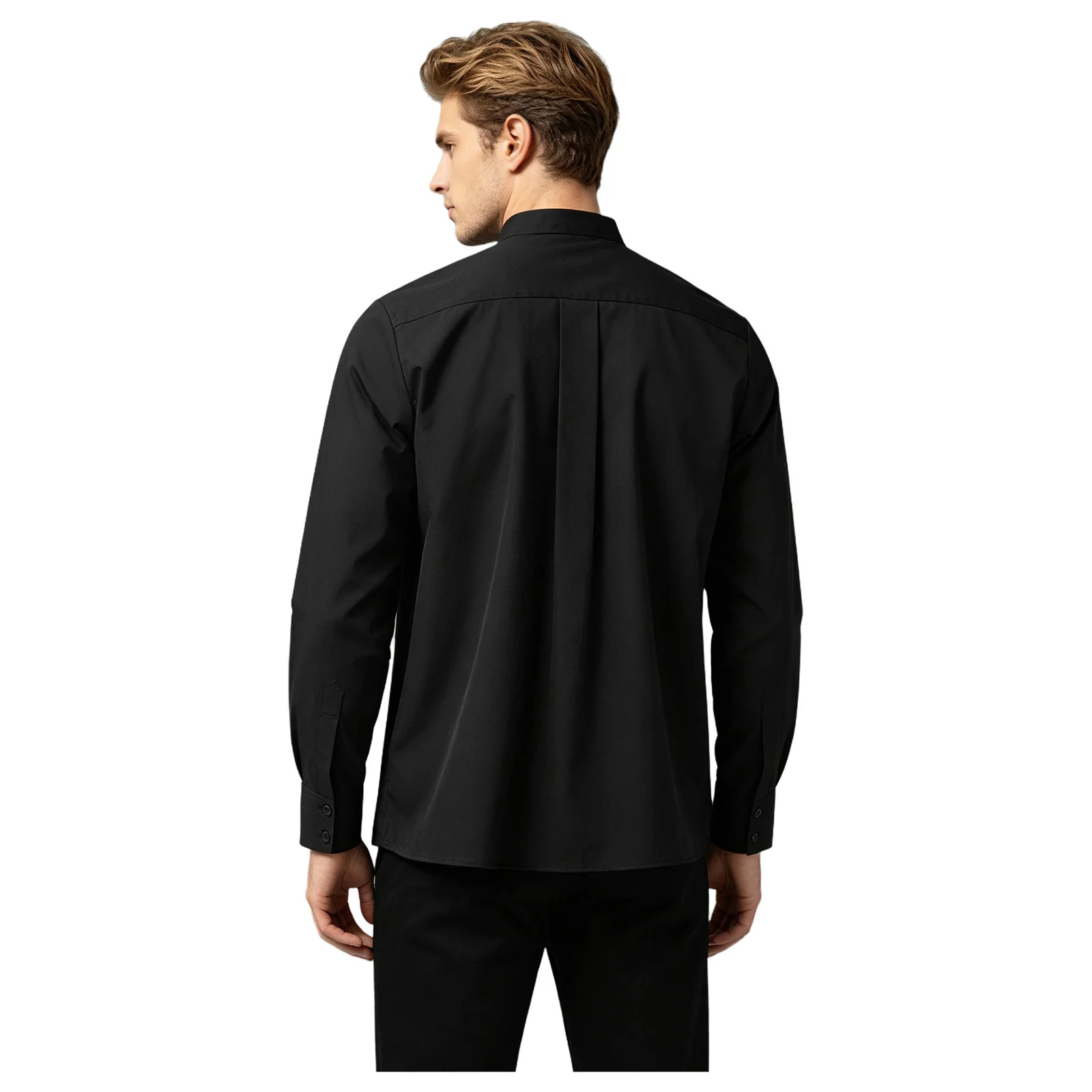 Men Vintage Western Cowboy Shirt Stand Collar Long Sleeve Tops Worship Colonial Watchmaker Costume for Halloween Theme Party