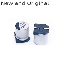 50pcs 35V 100UF 100U brand new high-quality SMD chip aluminum electrolytic capacitor with a volume of 6.3X7.7MM