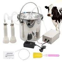 5L Cow Electric Milking Machine Goat Cattle Stainless Steel Milker Electric Vacuum Pump 240V Automatic Efficient Milking Machine