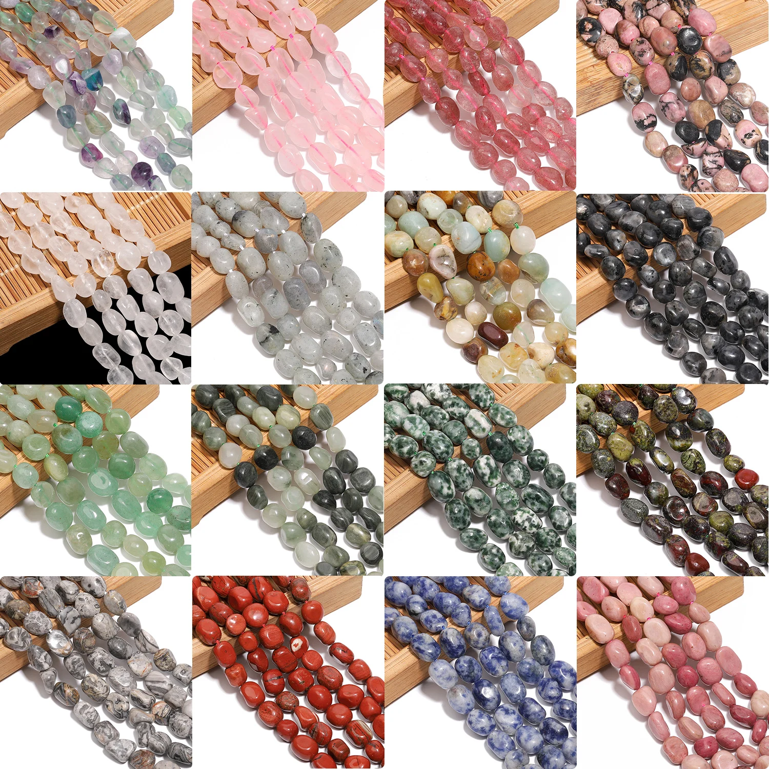 8–10 mm unregelmäßige Natursteinperlen Amazonit Tigerauge Quarz Amethyst Jaspis lose Perlen für Schmuckherstellung DIY Armband