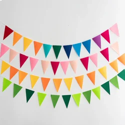 Colorful Felt Banner Garlands, Birthday Party Bunting, Baby Shower, Wedding Pennant, Home Decoration Supplies, 12 Flags, 17cm