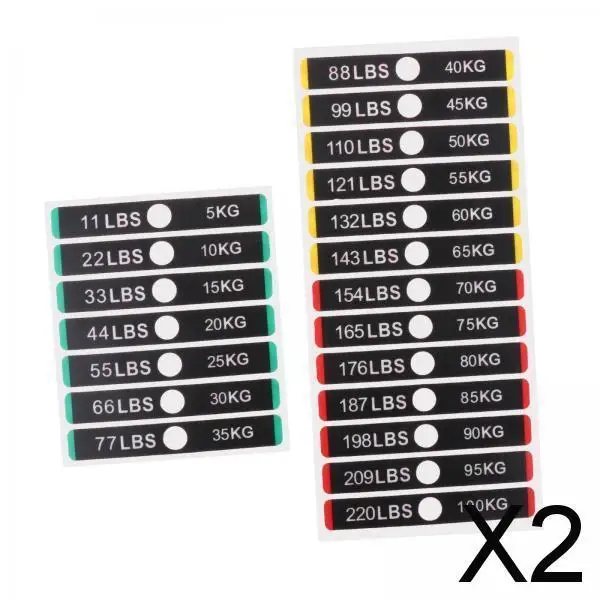 

2x Weight Stack Labels Number Stickers, Weight Tags 5kg to 100kg, Exercise Equipment Accessories