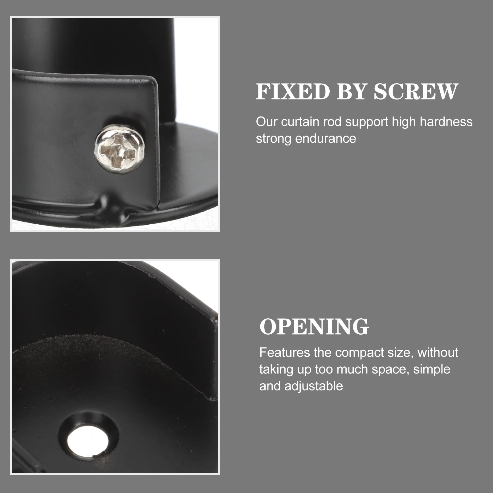 2 ชิ้นผ้าม่านอุปกรณ์เสริมวงเล็บสนับสนุนตู้เสื้อผ้าบาร์ผู้ถือขาตั้งโลหะผสมฮาร์ดแวร์ซ็อกเก็ต Racks รองรับเสา