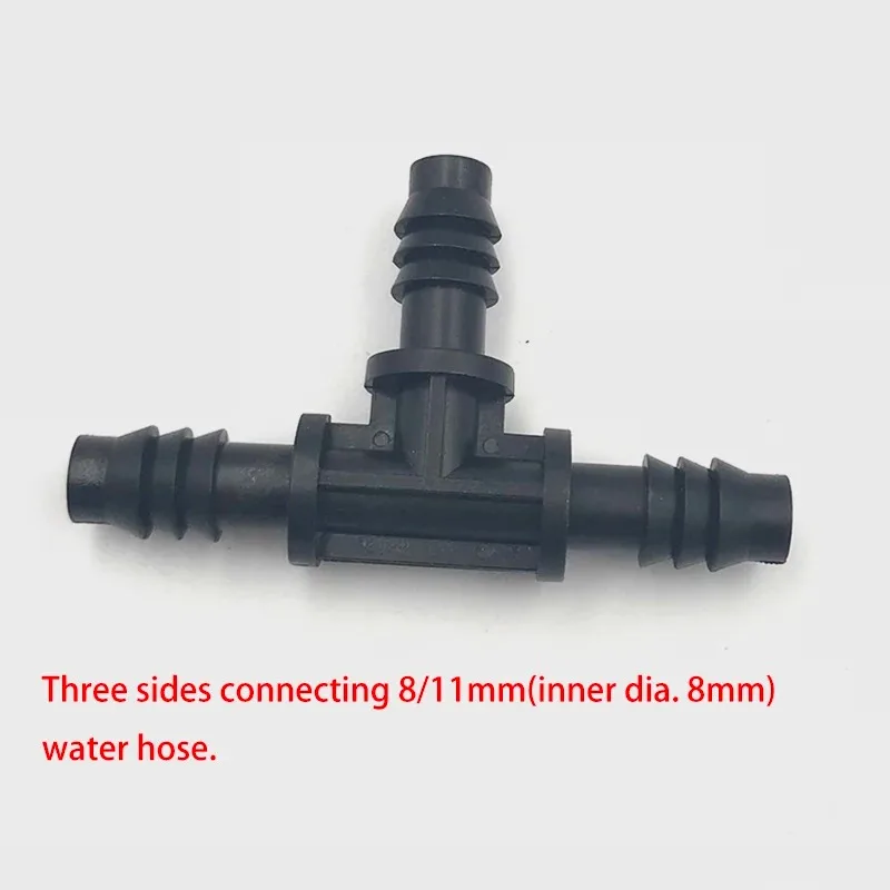 

10Pcs 8/11mm Three ways Water Connectors Agricultural Irrigation Garden Lawn 8/11mm Water Hose Connector Drip Irrigation System