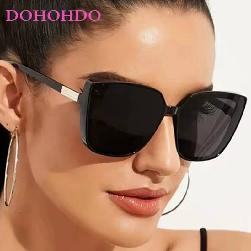 

Classic Big Frame Cat Eye Sunglasses Women Men Trendy Vintage Luxury Brand Eyeglasses Summer Traveling Driving Sunglasses UV400