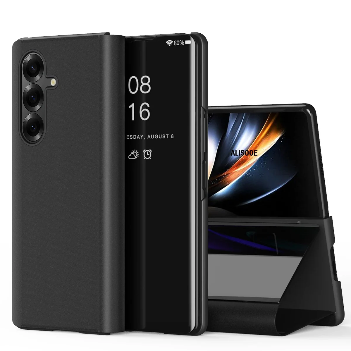 Funda for Samsung Galaxy Z Fold 8 Ultra 7 6 5 4 3 2 Case Plating Mirror Smart View Window Leather Stand Flip Cover Capa