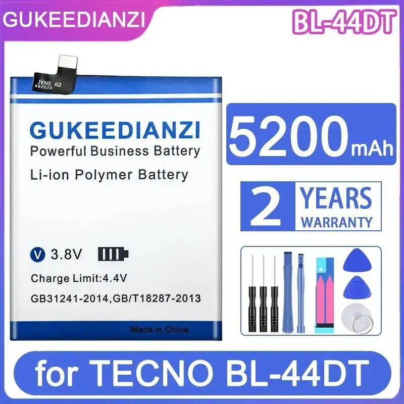 

Безопасный аккумулятор мобильного телефона емкостью 5200 мАч для Tecno BL-44DT