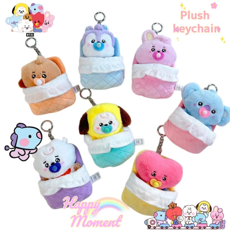 

Брелок-кукла BT21 Koya RJ Shooky Mang Chimmy Tata Cooky: милая мультяшная персонажная фигурка, креативное украшение для рюкзака, оптом