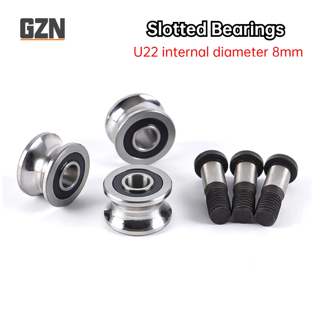 1PCS High-precision T-slot U-slot Bearing U22T22 Track Wheel Pulley Bearing Over 12 Axis 8 * 22.5 * 14.5 * 13.5 mm