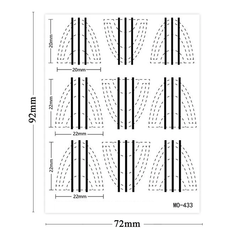 3D French Nails Template Stickers Nail Edge Strip Wave Design French-style Manicure Auxiliary DIY Tip Tools Decal Accessories