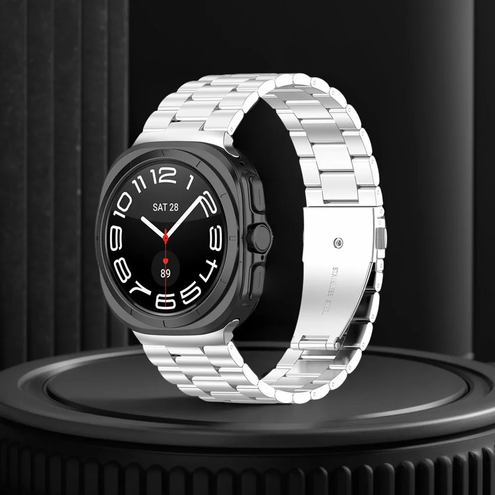 Ремешок из нержавеющей стали для наручных часов, регулируемый браслет для Samsung Galaxy Watch 7 Ultra 47 мм