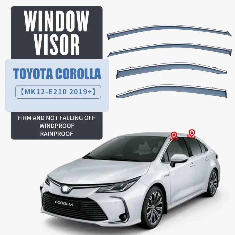 Fit for toyota COROLLA  Asian Lion Sedan Window visor Car Sun Rain Guard Vent Shade Deflector Wind Moulding Tuning Accessories