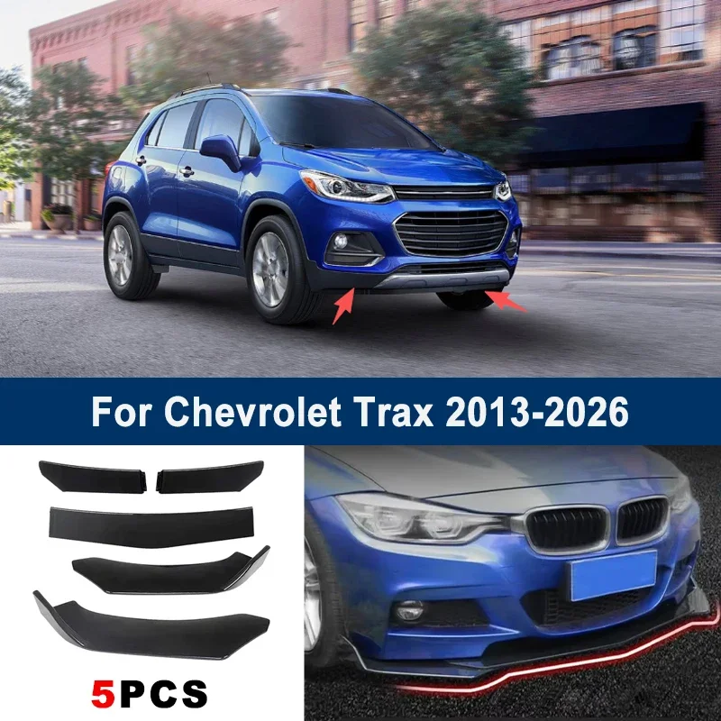 

Adjustable 5Pcs Sectional Front Spoiler Lip For Chevrolet Trax 2013-2026 Front Bumper Splitter Car Exterior Sport Body Kit