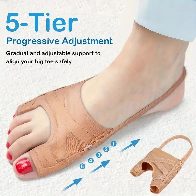 Correttore per alluce valgo in tessuto traspirante regolabile per alluce valgo, separatore distanziatore, correttore per dita dei piedi, calzini sportivi per alluce valgo da corsa