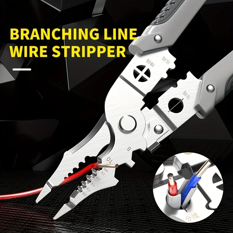 1pc Multifunctional Wire Strippers Electrician Crimping Wire Stripping Pliers Hardware Tools Universal Wire Cutting Pliers