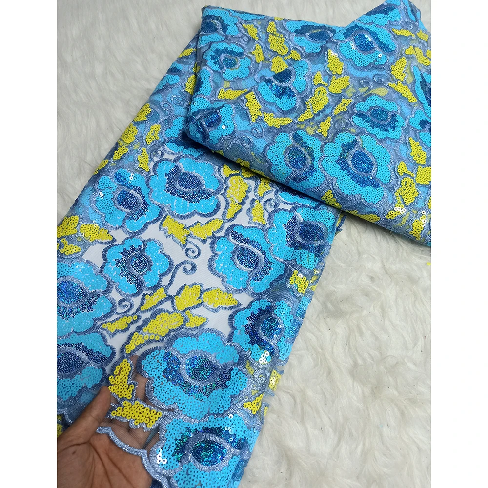 

Высококачественная африканская кружевная ткань с блестками, 2200 г., новейшая кружевная вышивка для шитья свадебного платья в Нигерии