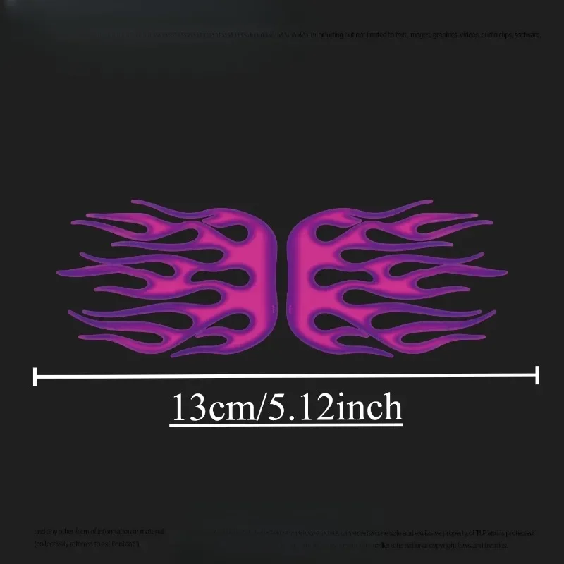 Retro Flame Vinyl Decals 2Pcs,Gradient Fire Stickers for Motorcycle Side Panel, Mudguard, Helmet & JDM Modification Decor