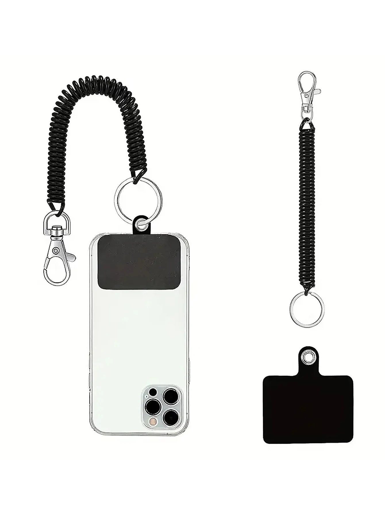 4pcs Phone Lanyard Tether With Patch, Stretchy Phone Wrist Strap And Phone Case Anchor Anti Theft Strap, For Outdoor Hiking