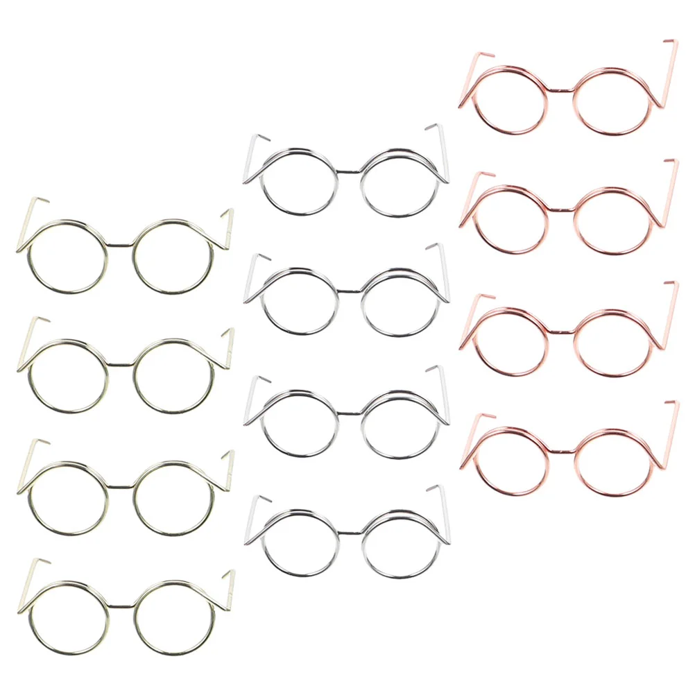 

12 Pcs Glasses Toy Dress up Magnified Eye Copper Wire Mini Clothing Accessories