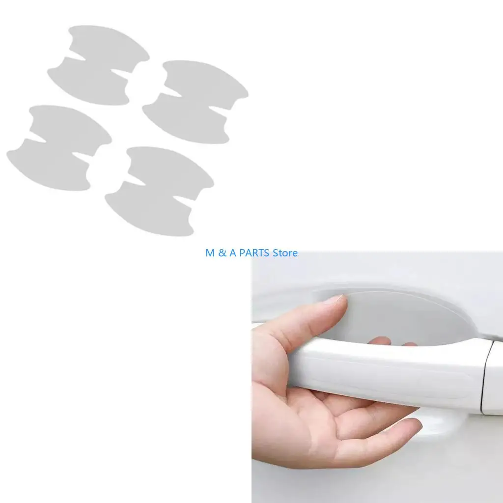 U1JF Auto Door Handle Cover Clear Protective Film Prevents Scratches Damage For Truck