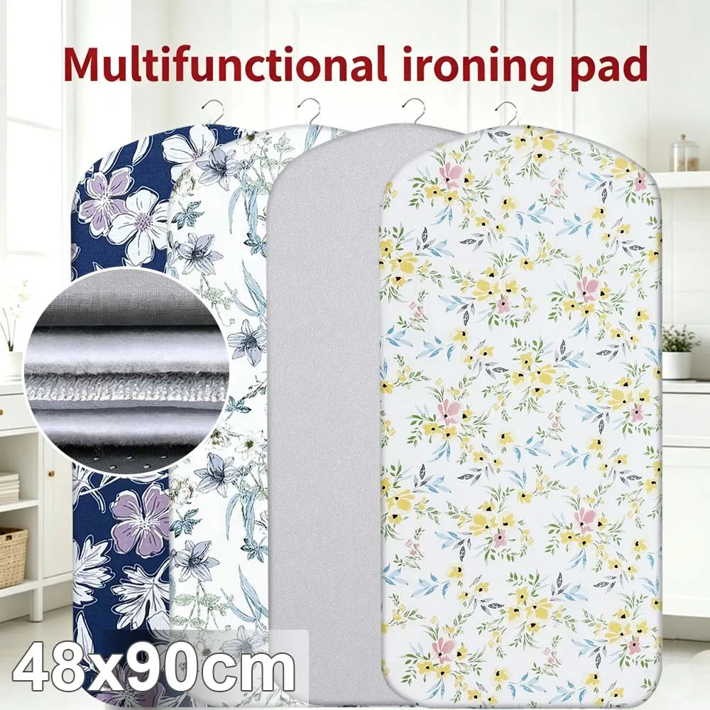 

Portable Travel Ironing Pad with Hook 90x47cm Foldable Cotton Thick Heat Resistant Non-Slip Ironing Board Covers for Home Use