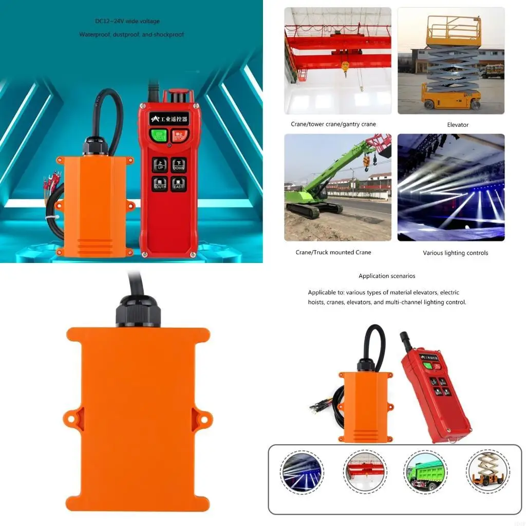 103F Industrial Remote Control System 420~437MHz Frequency 4-Channel for Elevator Cranes Electric Hoists Wide Applications