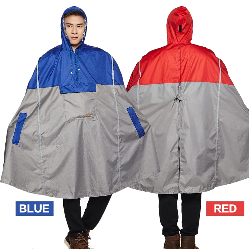 Impermeable Raincoat Women/Men Outdoor Rain Poncho Backpack Reflective Design Cycling Climbing Hiking Travel Rain Cover