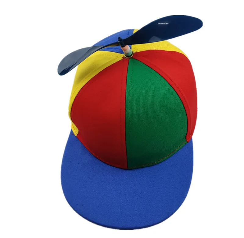 Gorra de béisbol con retales de libélula de bambú para niños, sombrero de béisbol colorido, hélice de helicóptero, Snapback, 2022