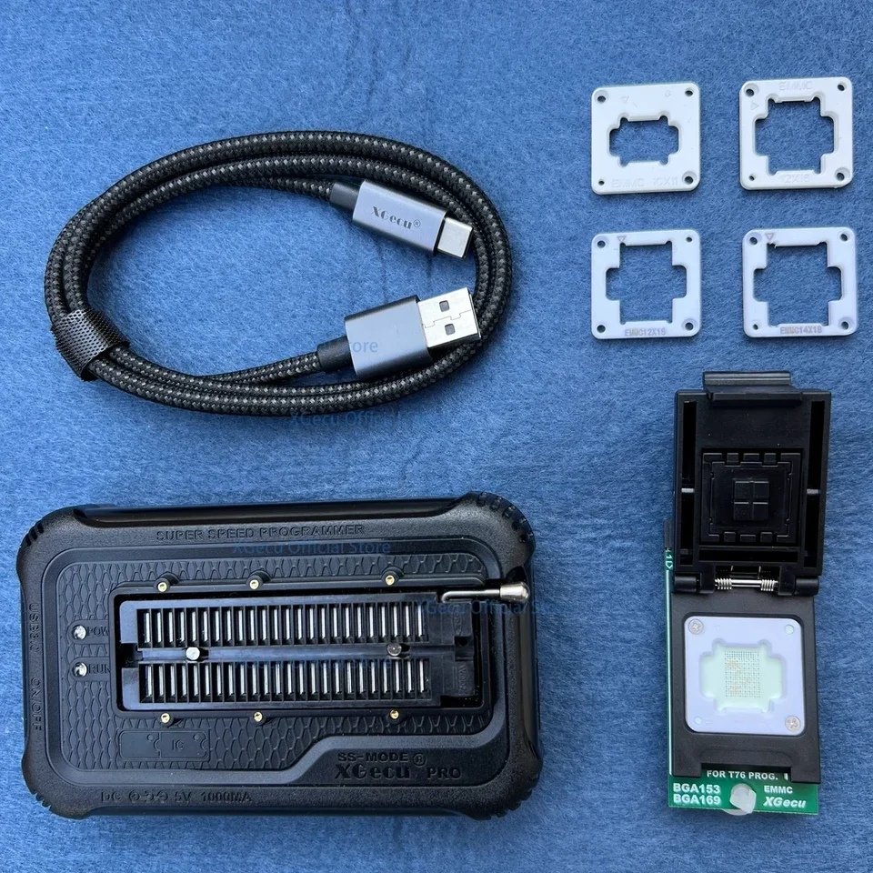 XGecu T76 Programmer – Top-Version, USB 3.0 Type-C, Inkl. 15 Adaptern, Unterstützt EMMC, NAND, EPROM, ISP, PIC & Mehr