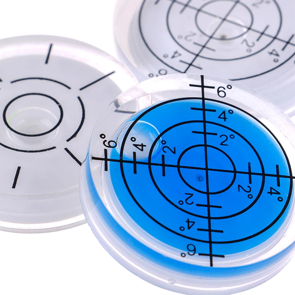 Medidor de medición Circular redondo de nivel de marca de grado de burbuja altamente translúcido de 32mm para medición profesional, 1 ud.